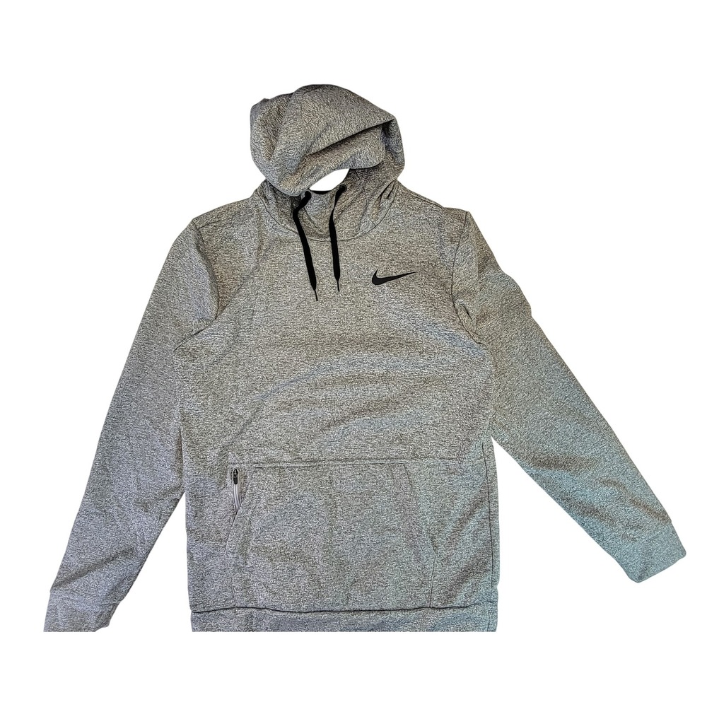 Nike Therma-FIT Hoodie Gray Zip Pocket Men's Athletic Performance Small